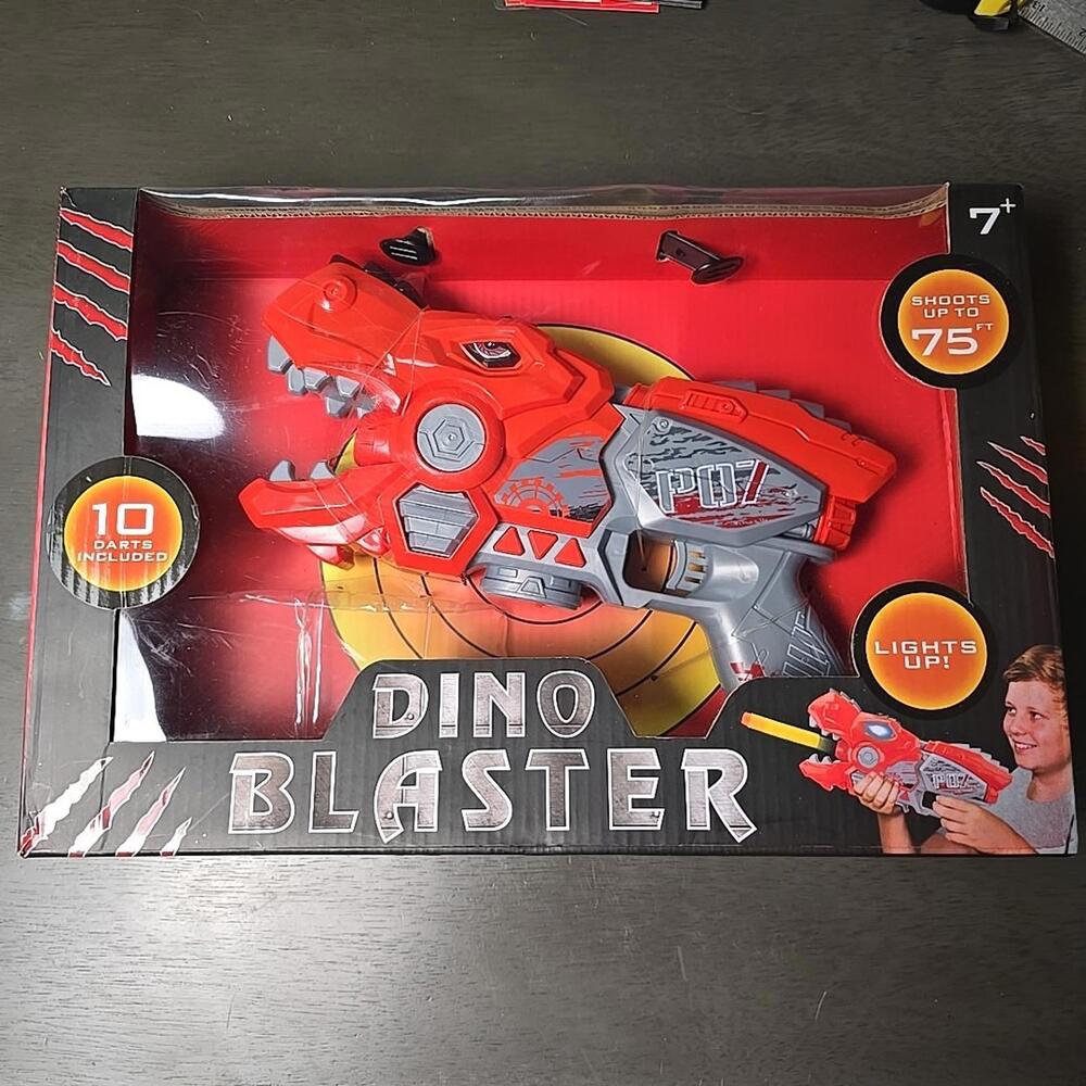 VIVITAR ROBO DINO Blaster Rapid Fire Gun  Shoots up to 75Ft - Light Up/Sounds